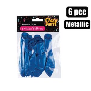 Balloons helium 6pc metallic blue f-01