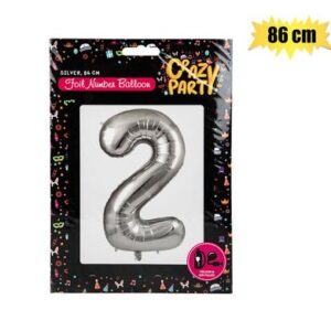 Balloon helium foil silver 2 86cm f-03