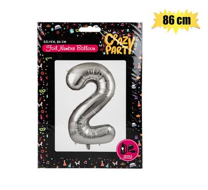 Balloon helium foil silver 2 86cm f-03