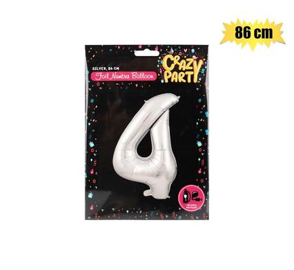 Balloon helium foil silver 4 86cm f-03