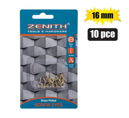 Screw-eye brass-pl 16mm 10pce