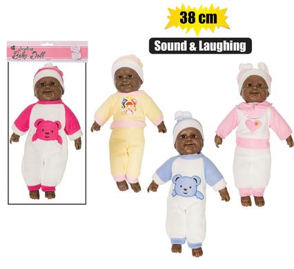 Doll baby asstd w/sound 38cm