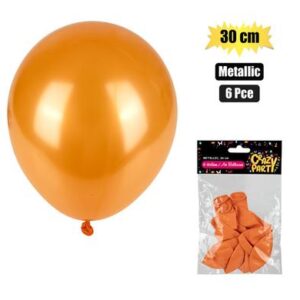 Balloons helium 6pc metallic orange f-01