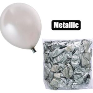 Balloons helium 1pc metallic silver f-01