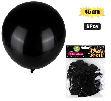 Balloons giant 6pc black f-02