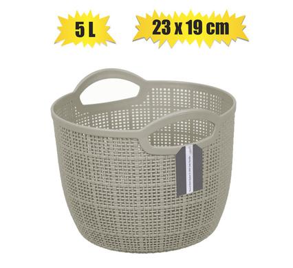 Basket pl mesh design round 23x19cm 5l